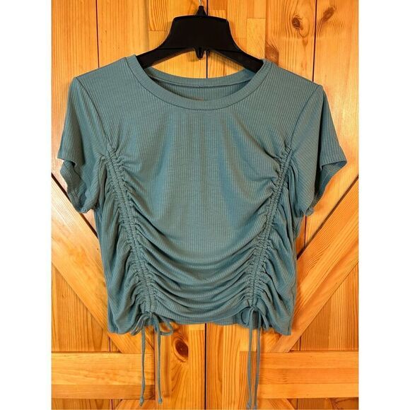 Arizona green top rushed on both sides with ties size XXL (8036) - Picture 1 of 4